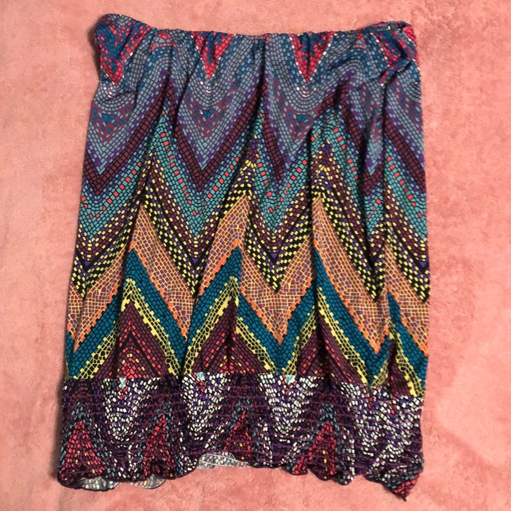 Multicolored Strapless top M